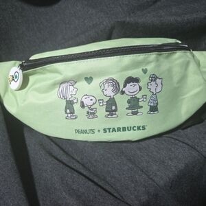 Starbucks Light Green Waist Bag with Character Charm